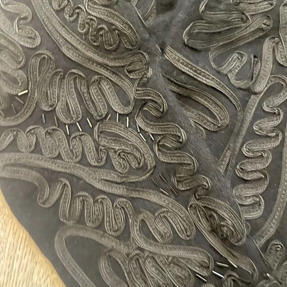 Classiques Entier Button Front Cardigan Sweater Lambwool Embroidered Black Large - Picture 7 of 8